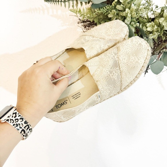 Toms Shoes - TOMS Alpargata Rope Espadrille Slip On Beige Flats Casual Womens slightly narrow